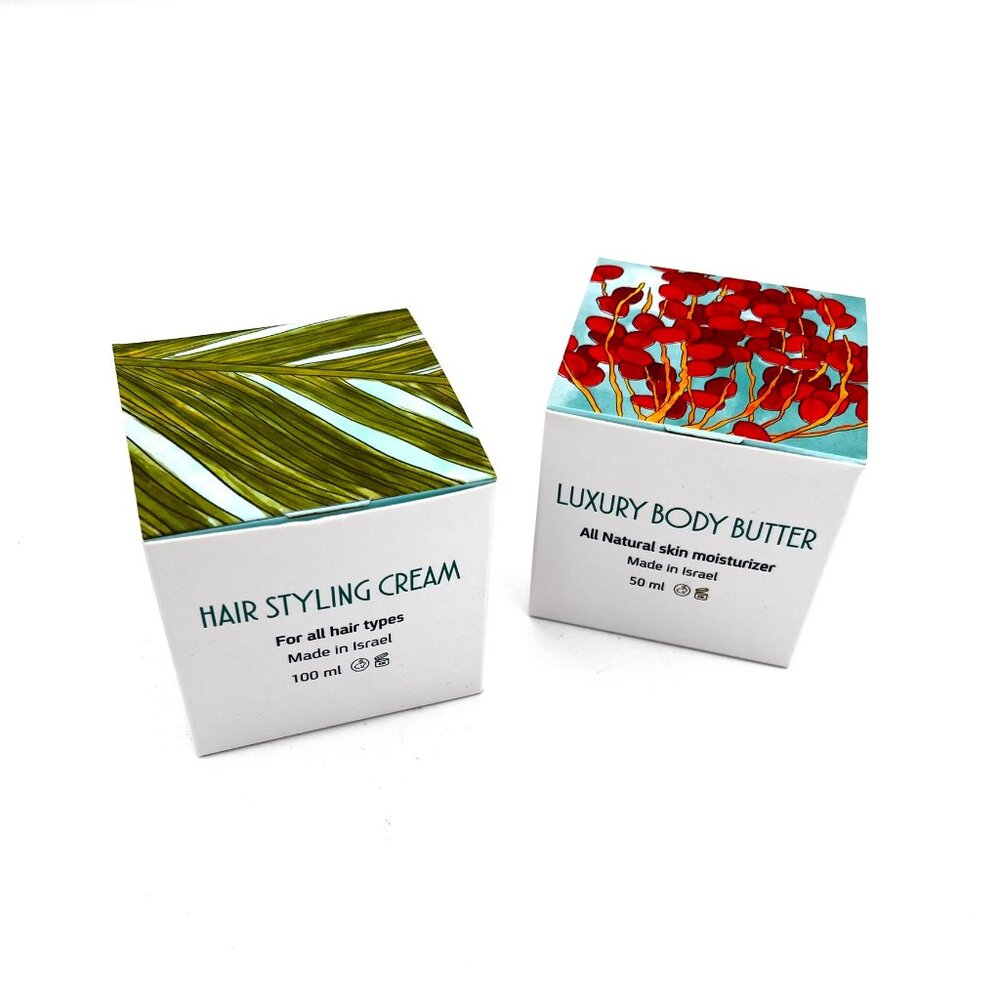 Alma Soap Gift Set, Body Butter + Hair Styling Cream, Vanilla/Lavendar scent